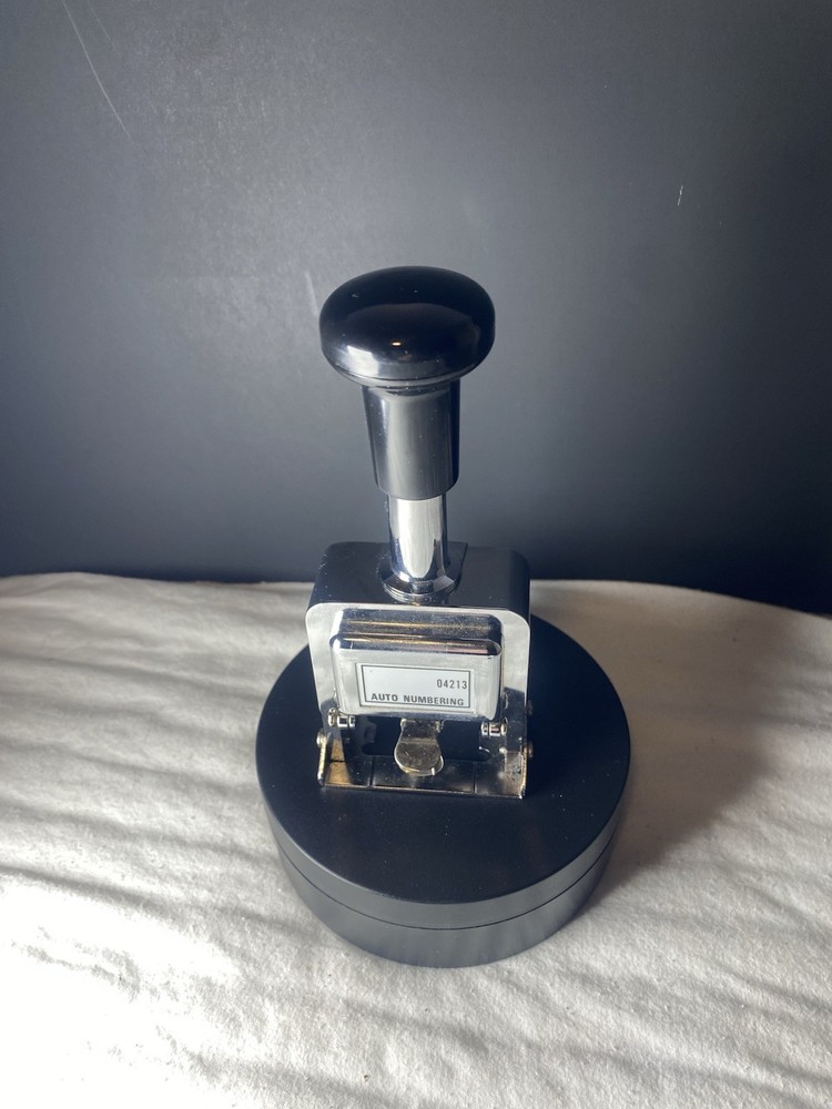 Vintage Metal Numbering Machine Wheel Stamp Tool - Tested
