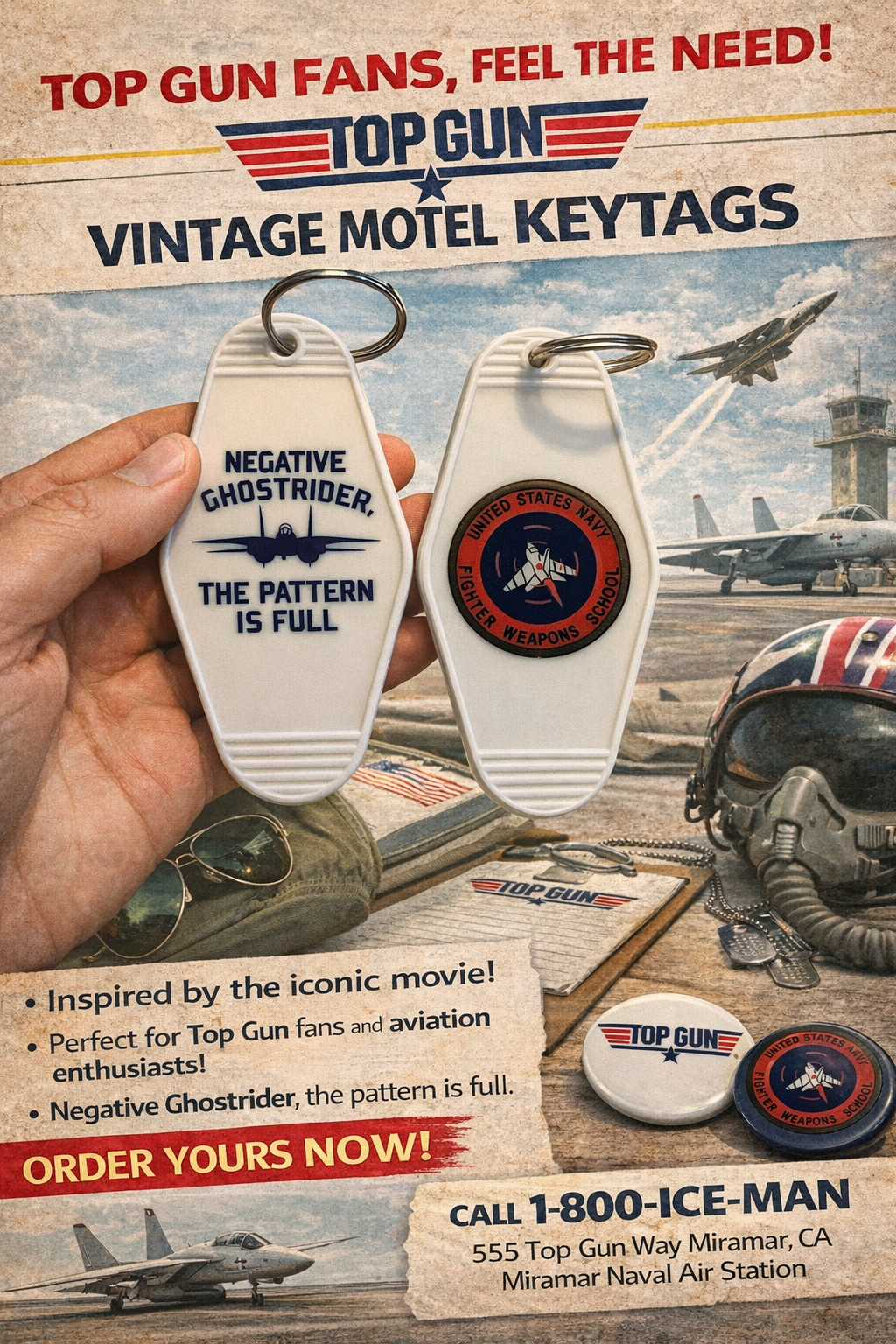 TOP GUN inspired keytag