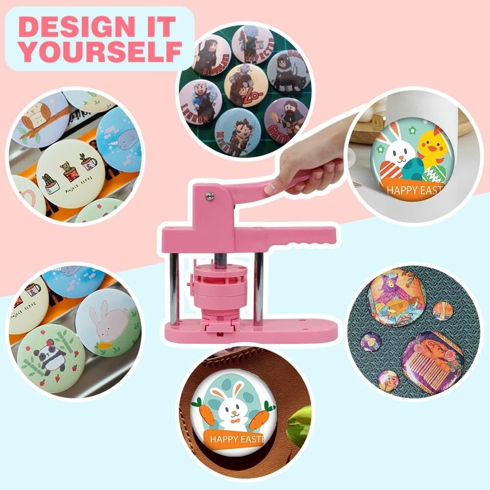 1''+1.25''+2.25" Round Button Maker Badge Button Press Machine DIY Fridge Magnet