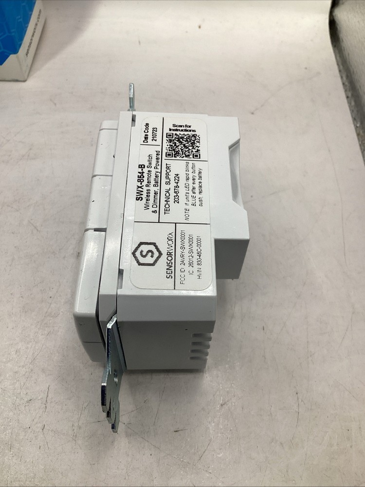 SensorWorx SWX-854-B-WH Wireless Remote Switch & Dimmer 4 Button Battery
