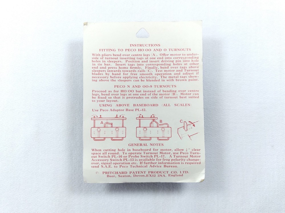 PECO Lectrics Motor (Switch Machine) for Remote Control of Turnouts