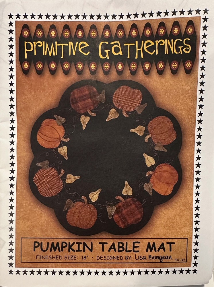 2 Primitive Gatherings Apple Cobbler & Pumpkin Table Mat Appliqué Patterns FALL