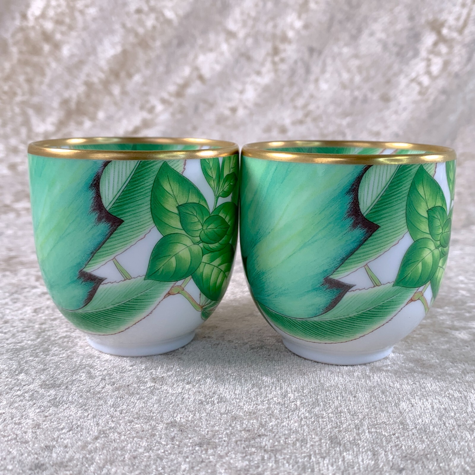 Hermes Demitasse Cup & Saucer Passifolia Porcelain Tableware Botanical 2 Sets