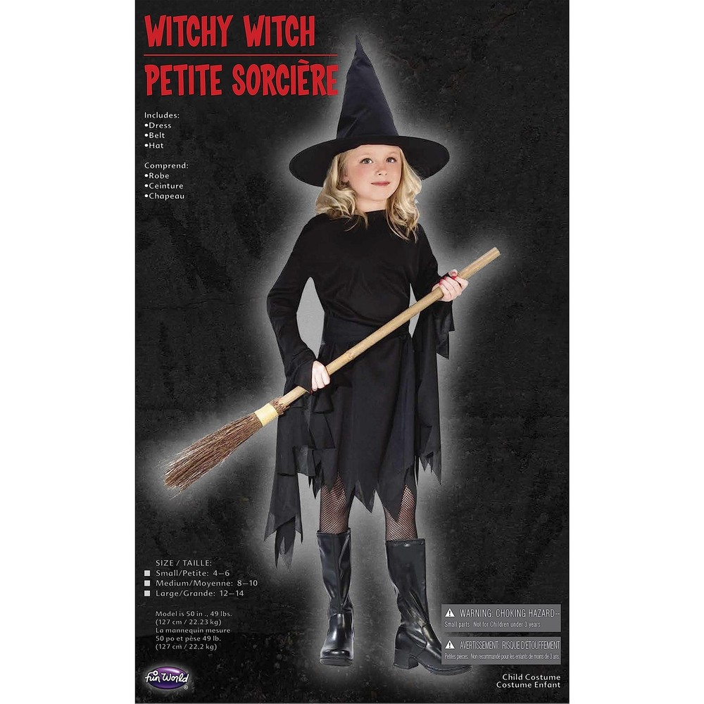 Classic Witchy Witch Black Child Costume Small (4-6)