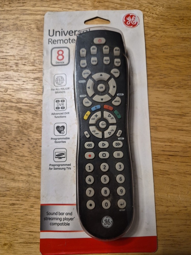 GE 34929 Black 8-Device Auto Code Search Universal Remote Control Factory Sealed