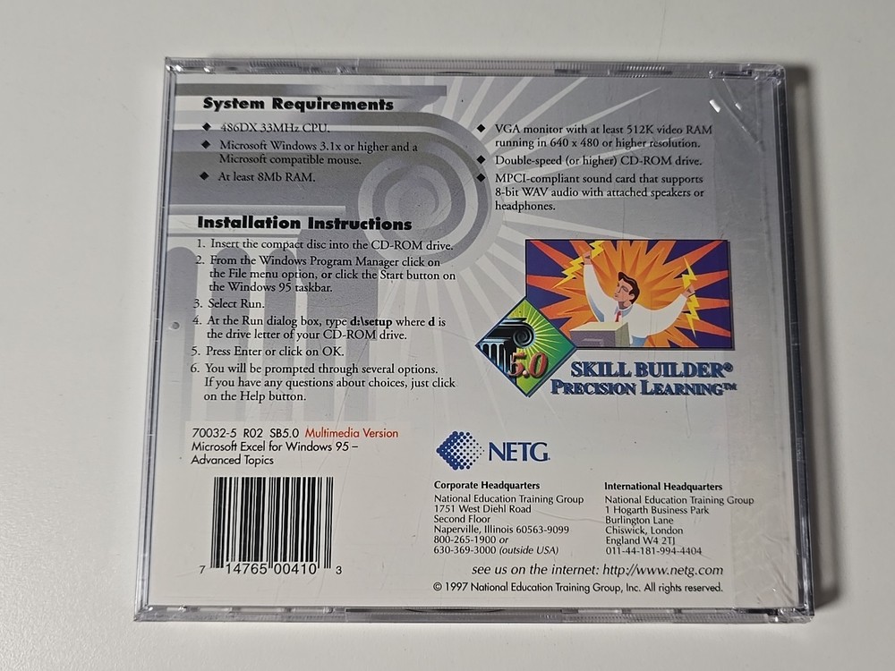 NETG Skill Builder Microsoft Excel for Windows 95 - Advanced Topics Course 70032