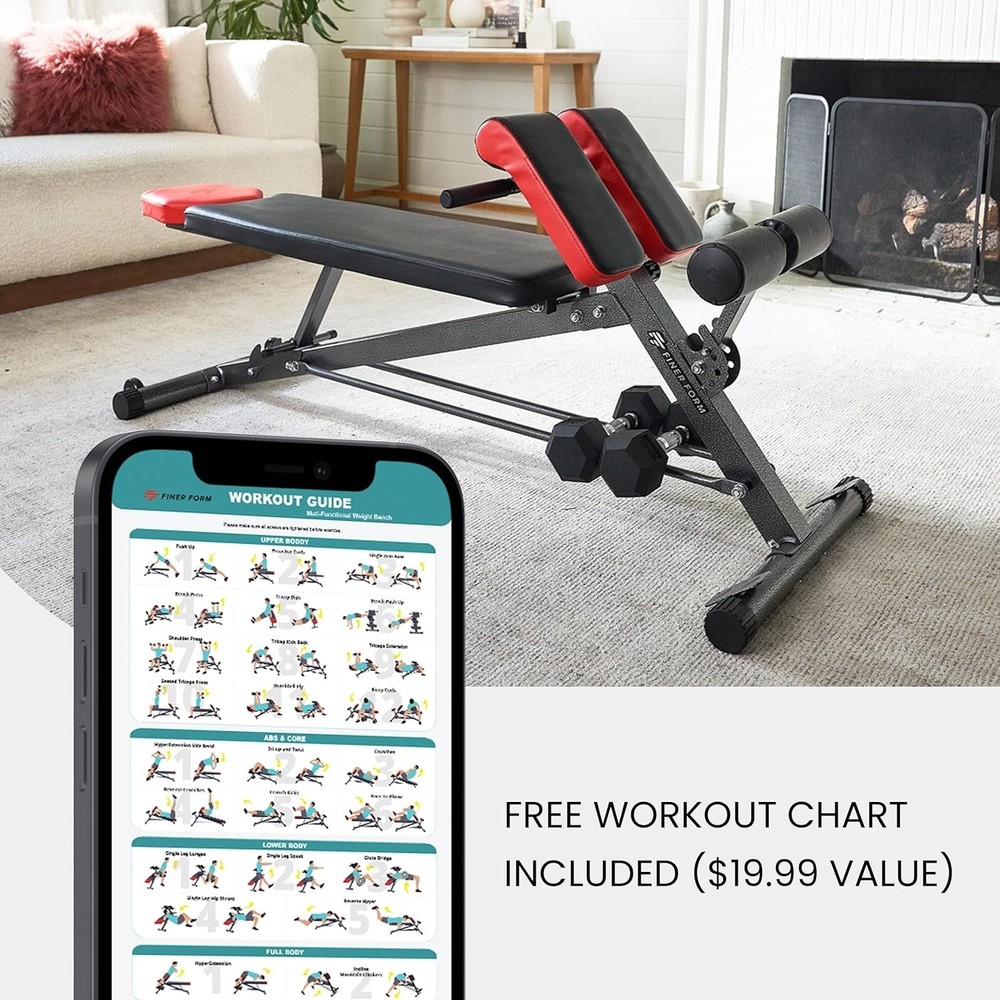 Multi-Functional Weight Bench for Full All-in-One Body Workout – Adjustable W...