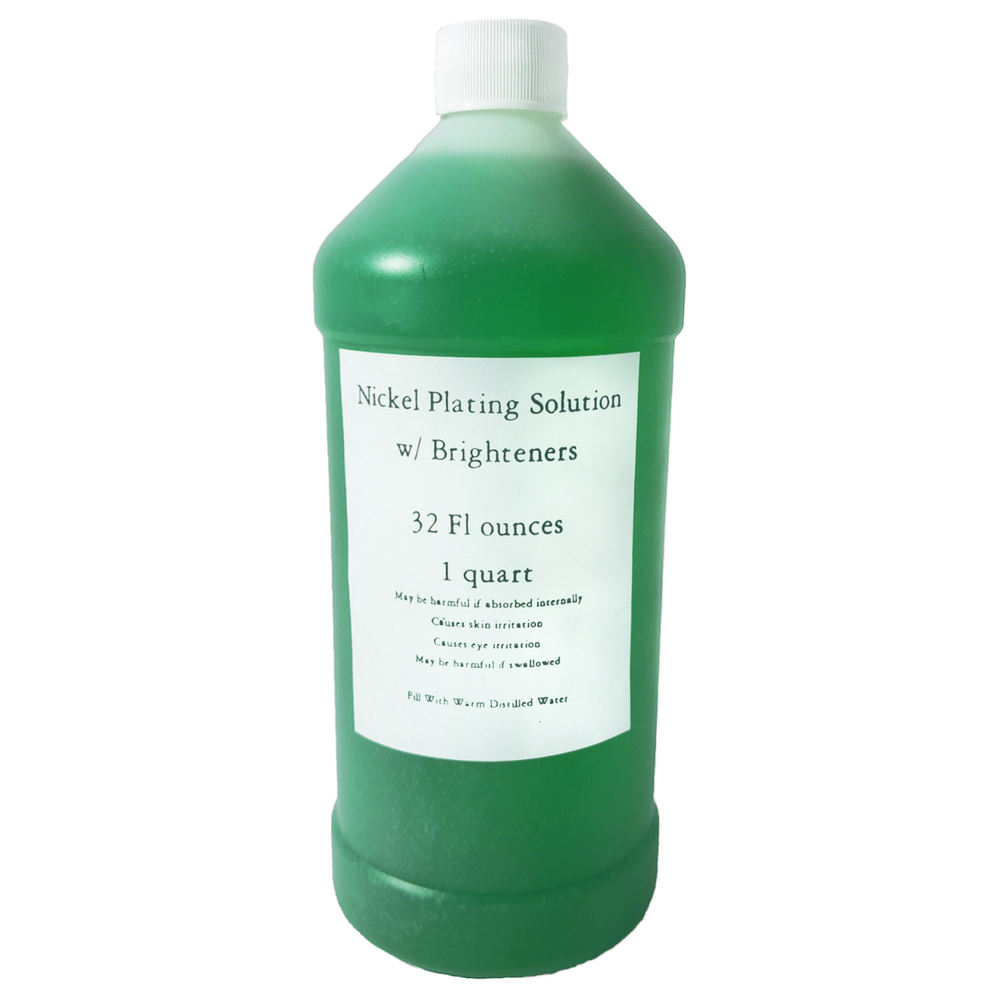 32oz Nickel Plating Solution with Anode & Brighteners, Electroplating, 1 Quart