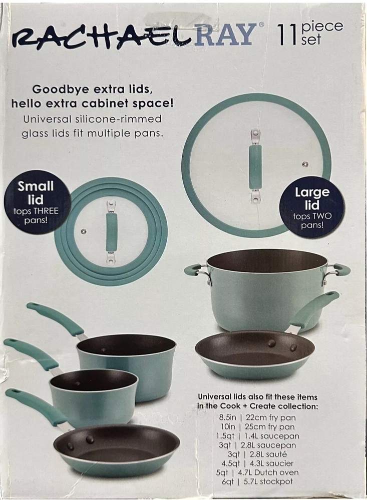Rachael Ray 11- Piece Nonstick Cookware Set (Blue)