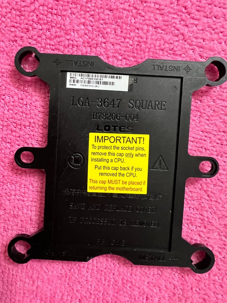 LGA 3647 SQUARE CPU Socket Cover Protector H78206-004 ,ORIGINAL