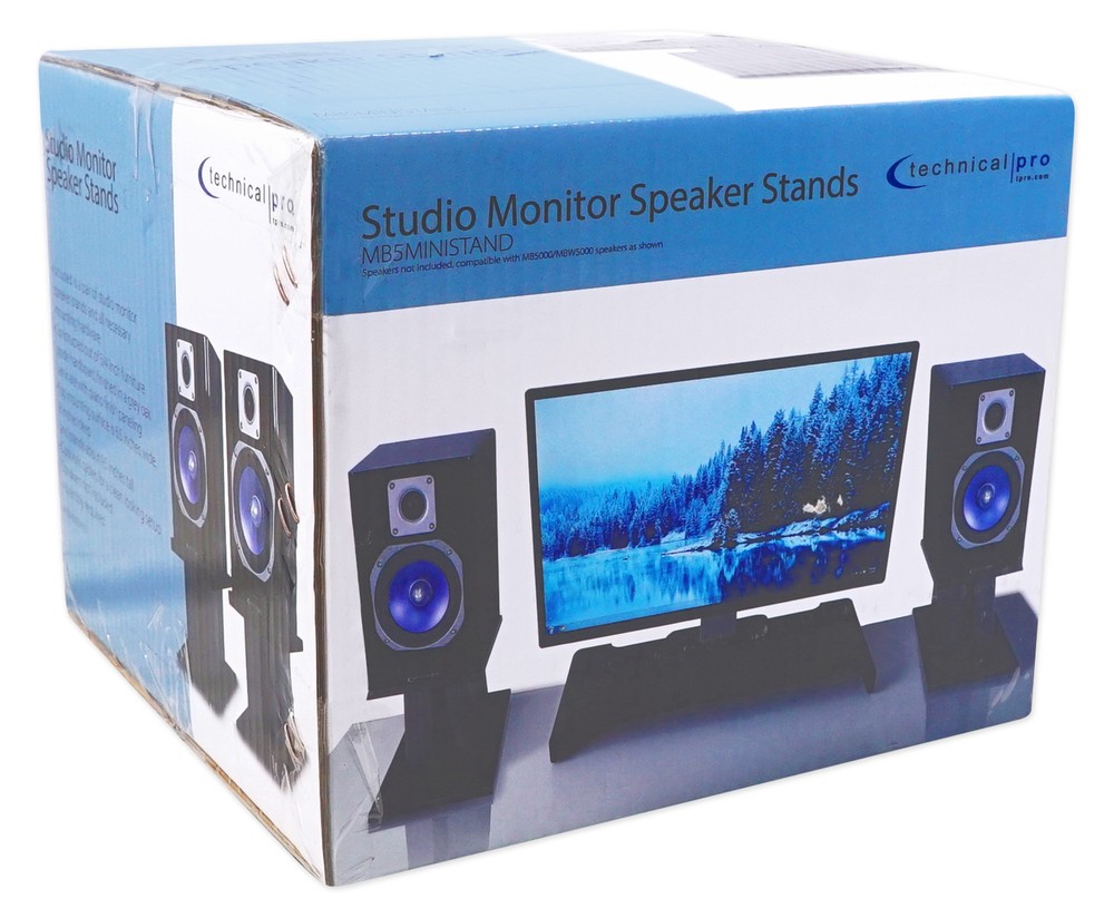 2 Technical Pro Game Twitch Streaming Desktop Computer Speaker Stands For Gaming