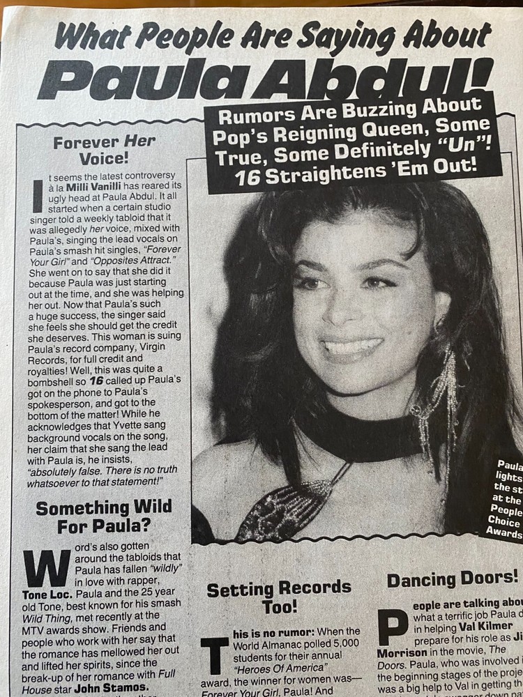 Paula Abdul, Full Page Vintage Clipping