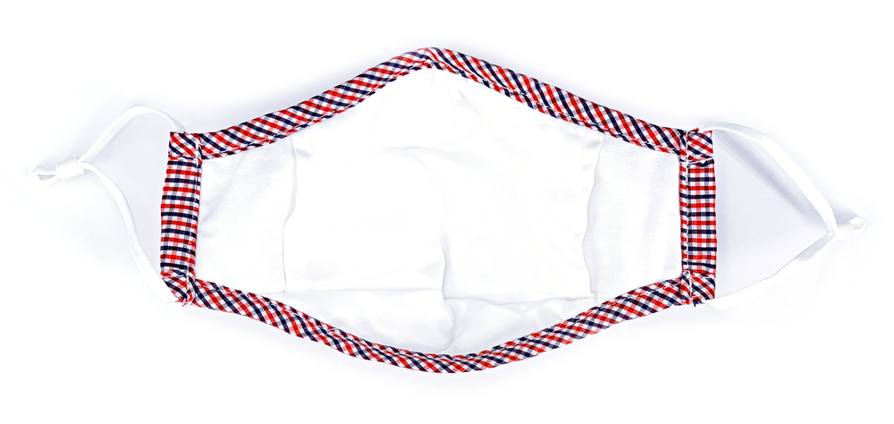 4pcs 100% VALVE COTTON FACE MASK THREE LAYER WASHABLE CHECKED PATTERN UNISEX