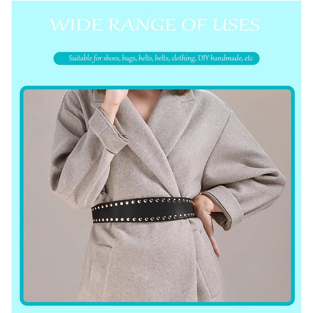 120 Sets 2 Sizes Leather Rivets Kit Double Cap Buttons, Press Studs Setting