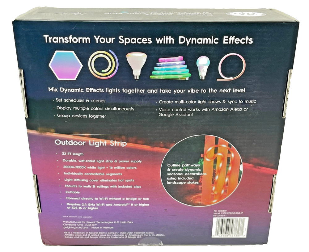 GE Cync Dynamic Effects Smart LED 32FT Light Strip with Music Sync