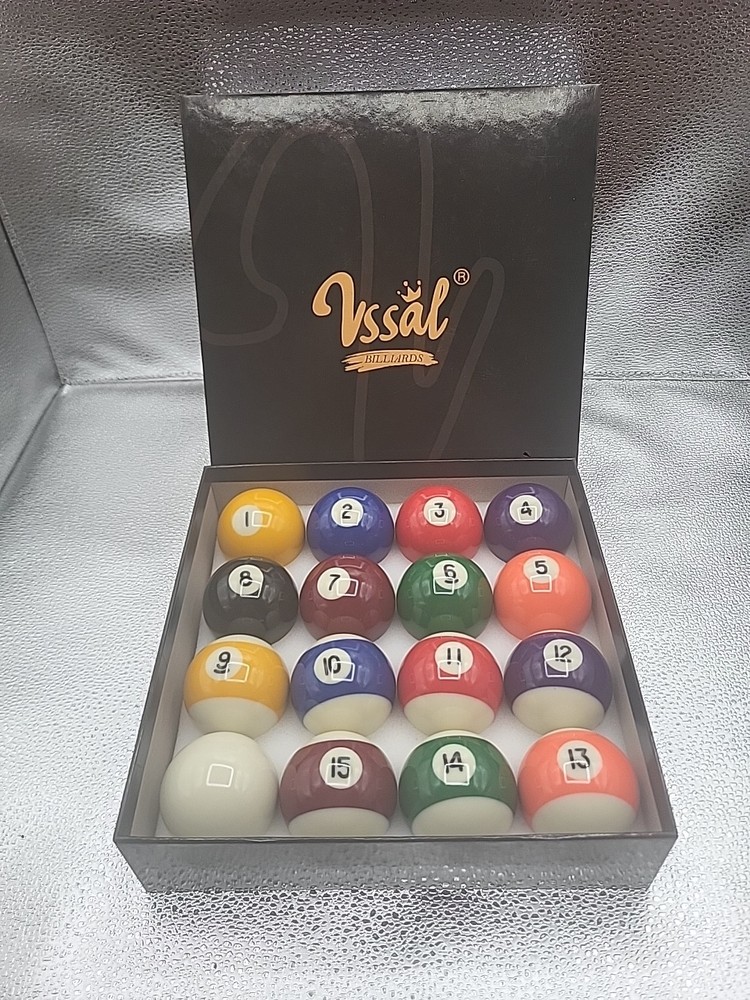 Vssal Pool Ball Set, Complete Set, Used Billiards / Pool Balls with Box.