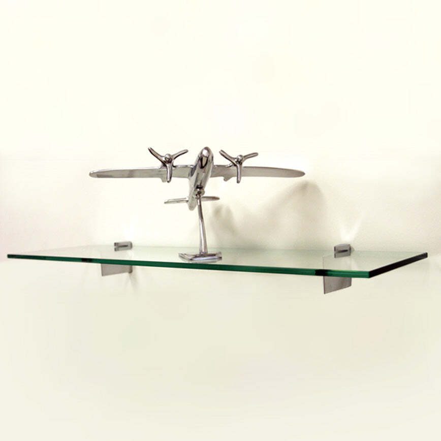 Raven Glass Shelf 12" X 33" in Chrome