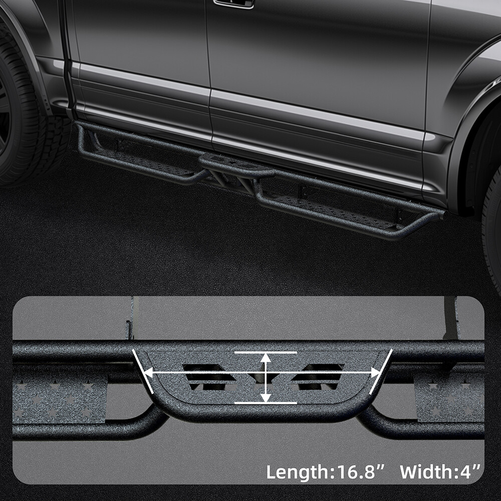 Drop Running Boards for 2005-2023 Toyota Tacoma Double Cab Steel Side Step Bars