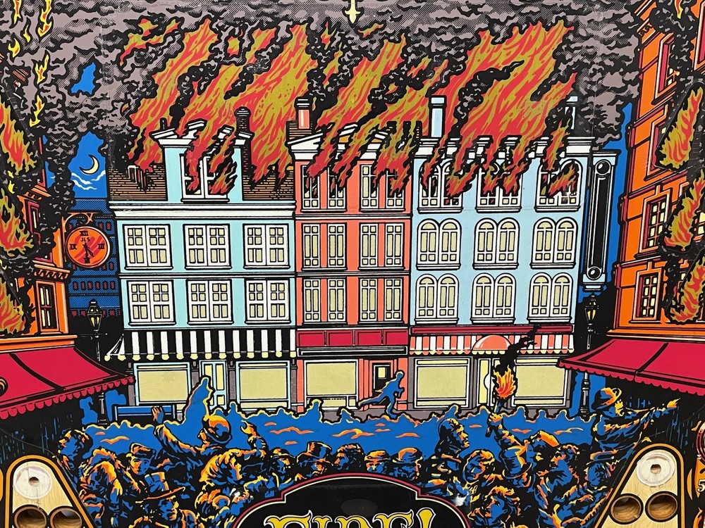 Williams Fire! Pinball Machine Game Playfield ORIGINAL