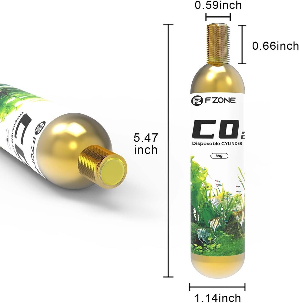 45G Disposable CO2 Cartridges with 5/8 Threaded Interfaces 2-Pack