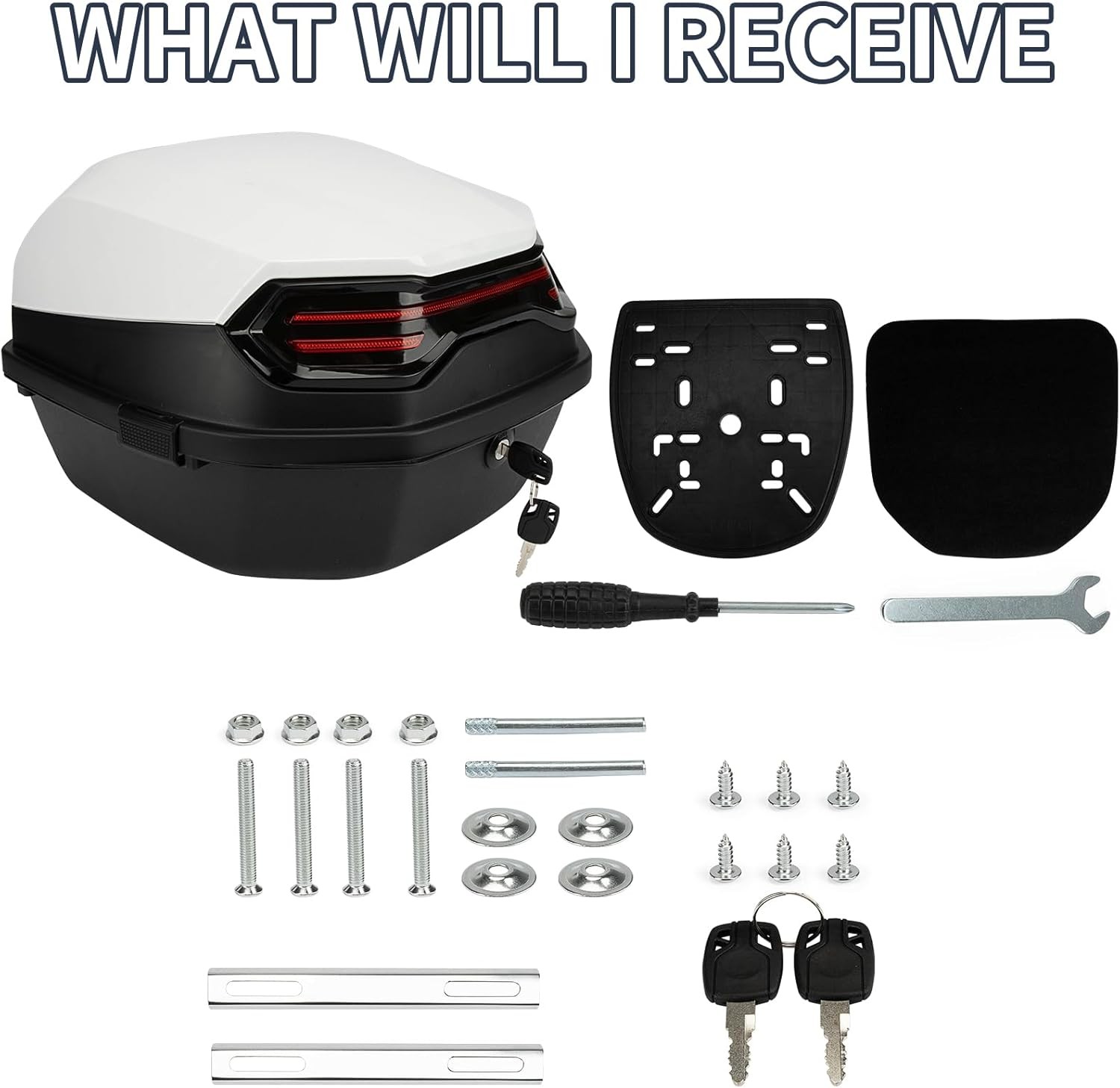 Universal Tail box with soft backrest Waterproof Mount Helmet Luggage Box