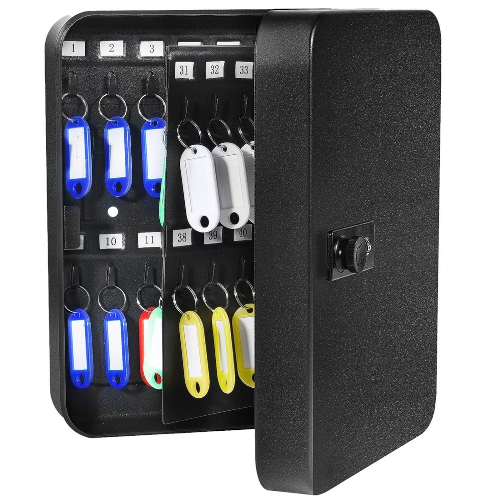 Key Box Wall Mount Steel Locking Key Cabinet Wall Mount 60 Keys