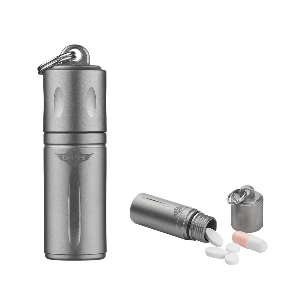 OKNIFE Otacle H1 Mini Keychain Pill Holder, Titanium Container...