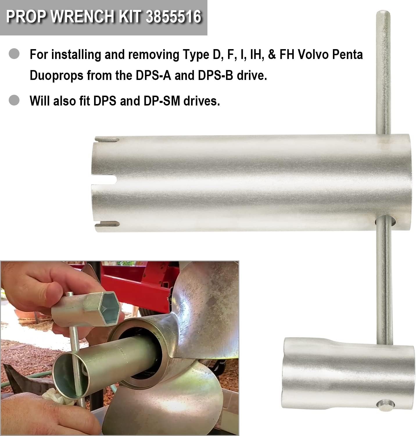 For Volvo Penta DPS Duo Prop D F I 3855516 Propeller Wrench Removal Install Tool
