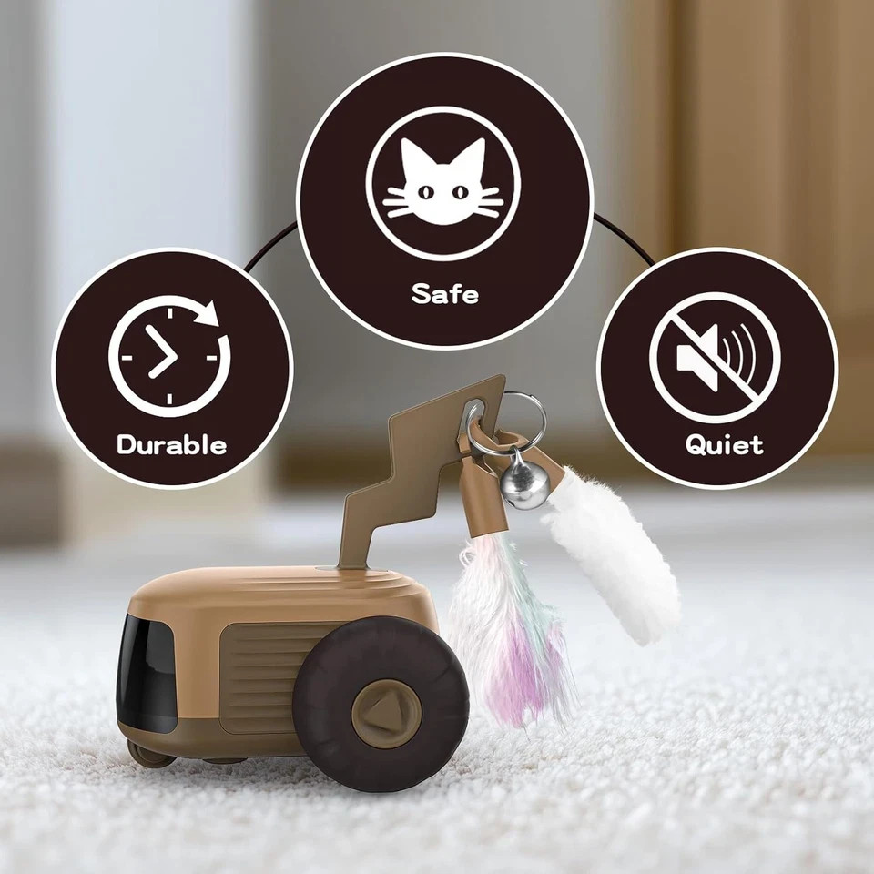 2 Pack, Turbo Tail 4.0 Smart Remote Control Cat Toy Automatic Obstacle Avoidance