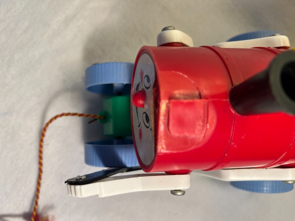 Vintage Plastic Pull Toy Train Engine Arms Legs Face 1950's-60's