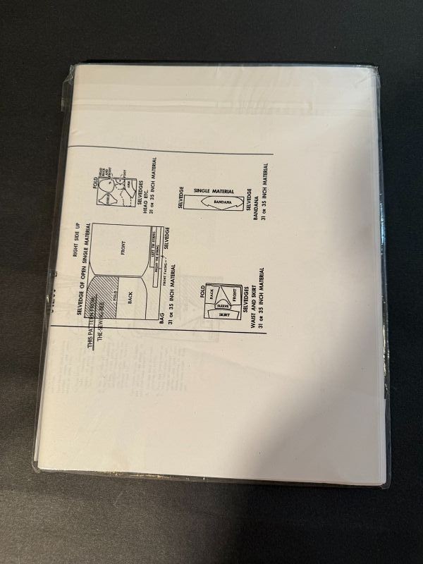 Vtg NIP Laundry Bag Pattern Black Doll