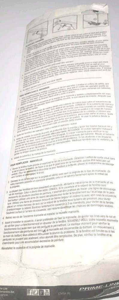 Prime-Line Products TH 23022 Casement Window Operator ✍️