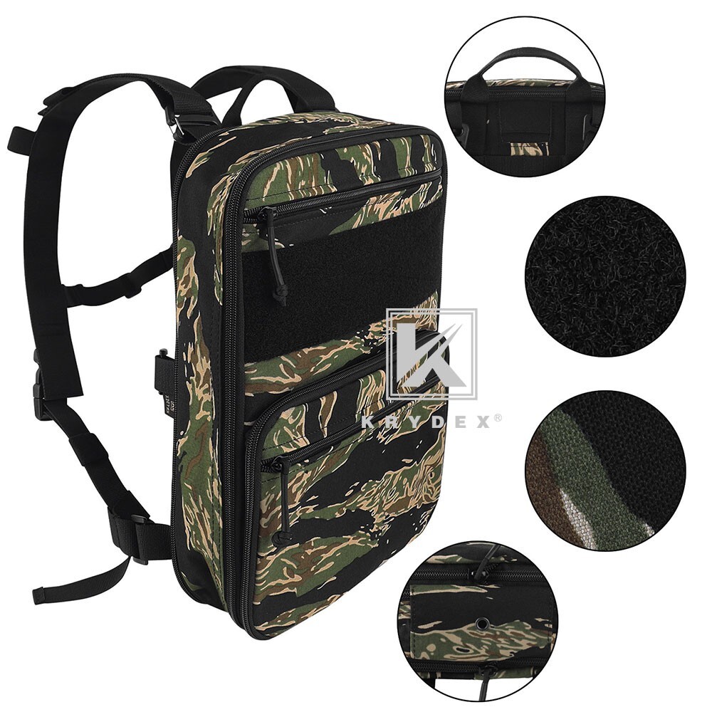 KRYDEX D3 Flatpack Tactical Expandable Travel Backpack MOLLE / PALS Tiger Stripe