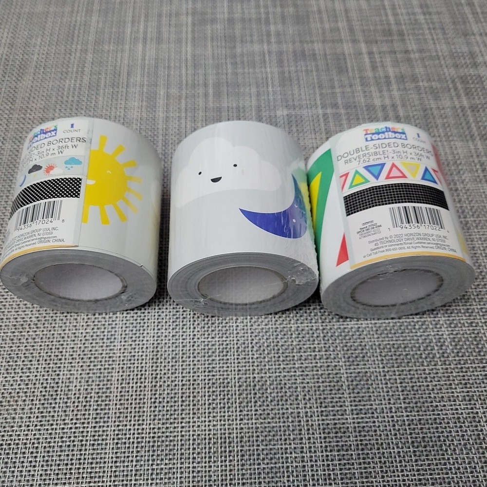 3 Teacher’s Toolbox DOUBLE-SIDED BORDERS Sun Moon Cloud ***Free Shipping***