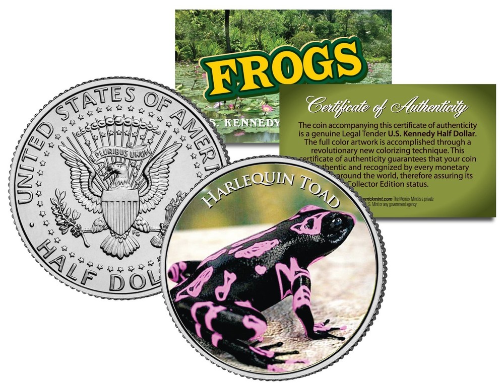 HARLEQUIN TOAD Frog Collection JFK Kennedy Half Dollar US Coin