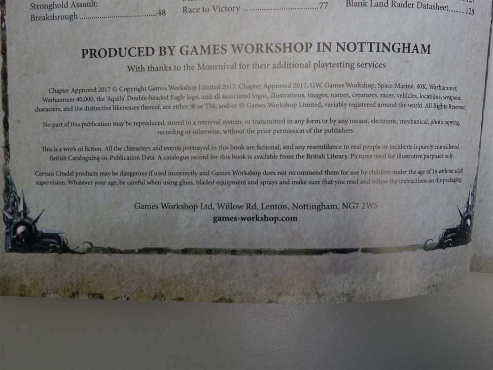 Warhammer 40K: Chapter Approved 2017 Edition (oop 8th ed softcover)