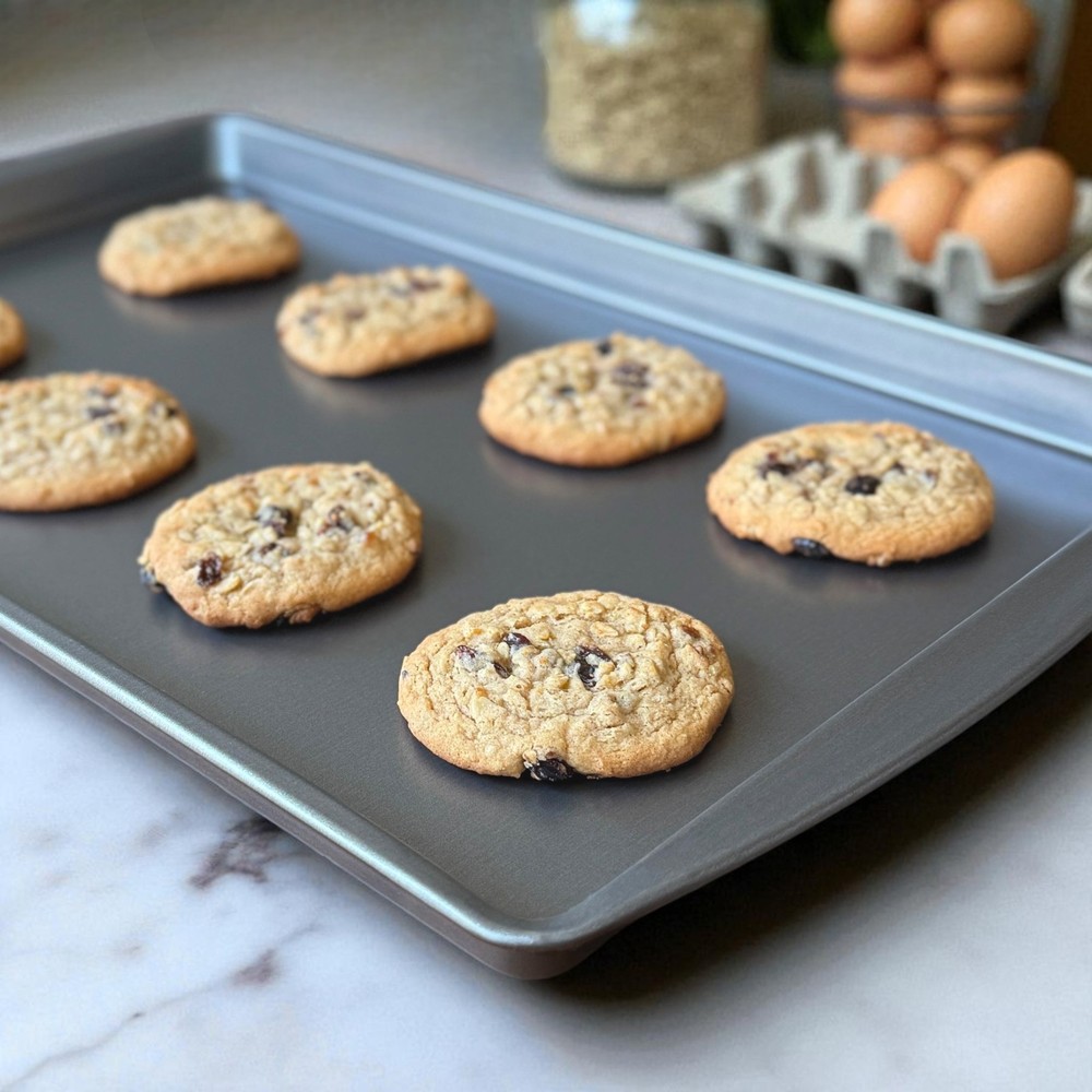 Large Nonstick 17" x 11" Cookie Sheet Baking Pan Cookie Sheet Rectangle Gray