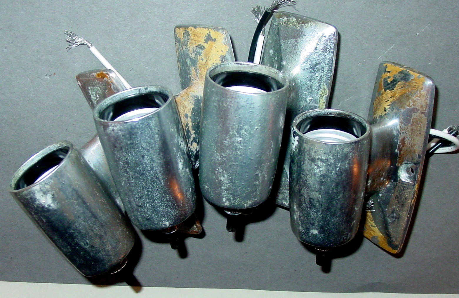 4 Vintage Yacht Bulkhead Galley Art Deco 400 Light Fixtures Camper Boat Cabin