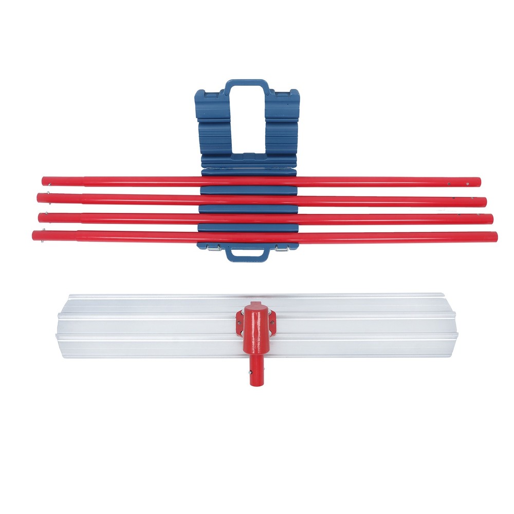 Red Concrete Bull Float Kit 48" × 8" Round End Concrete Float Tool With 4 Rods
