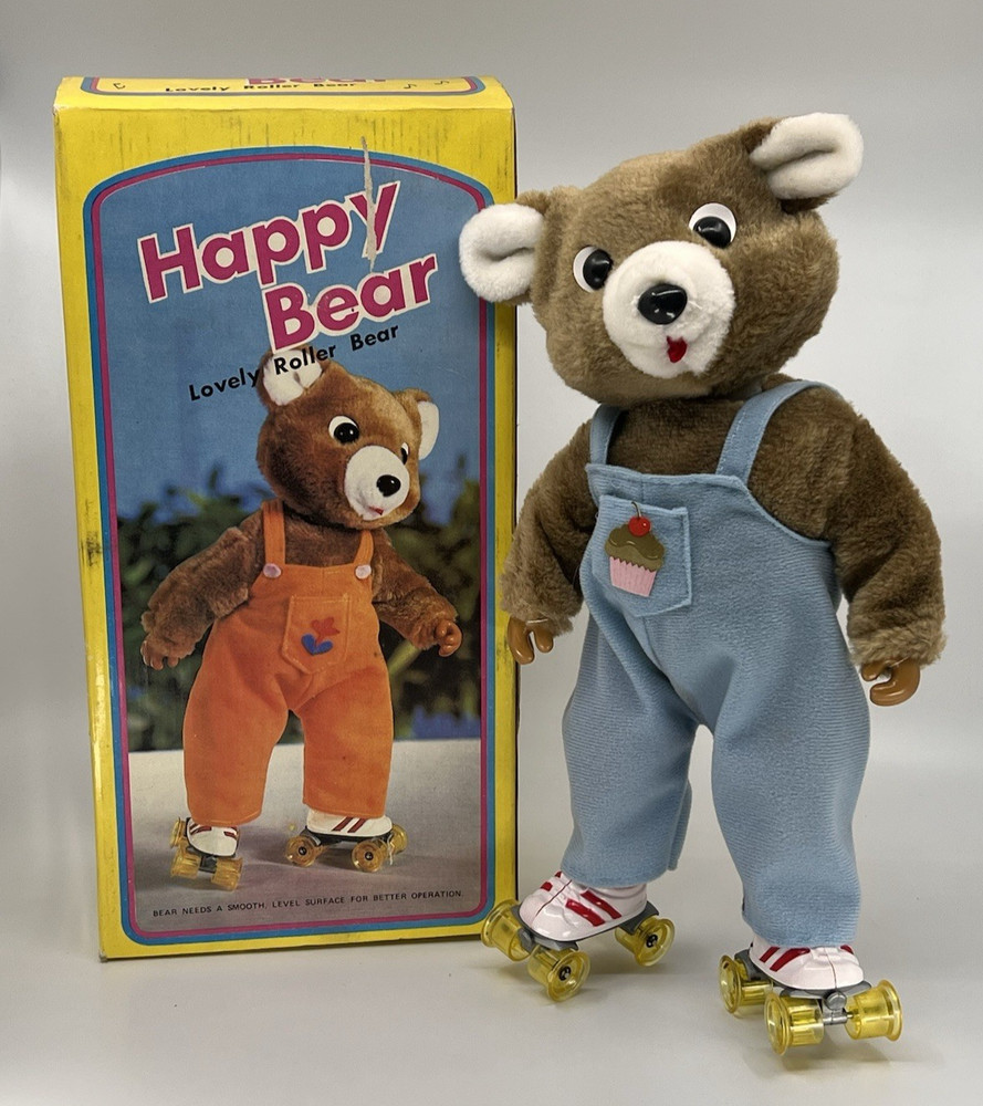 VINTAGE Happy Bear Lovely Roller Bear  w/ Box Untested