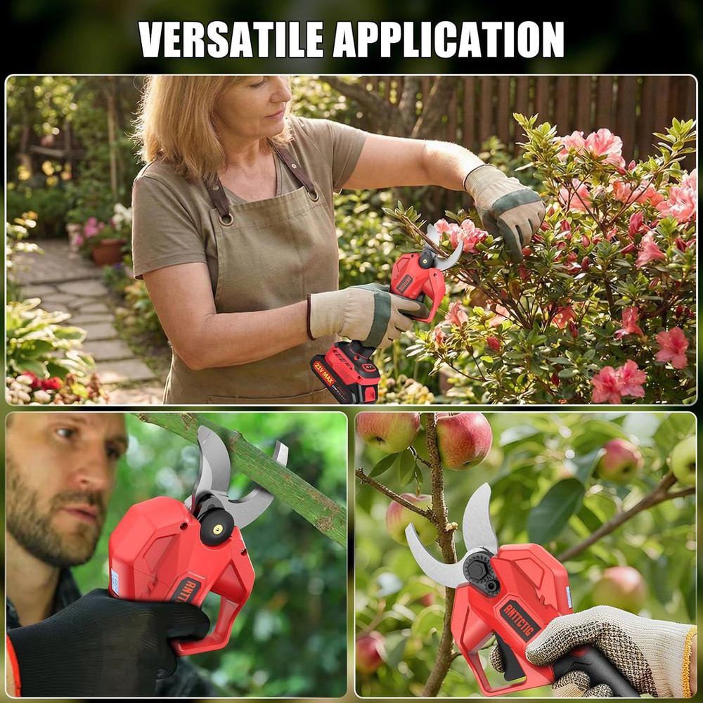 Upgraded Electric Pruning Shears, Big Cutting Diameter Cordless Pruner for Garde