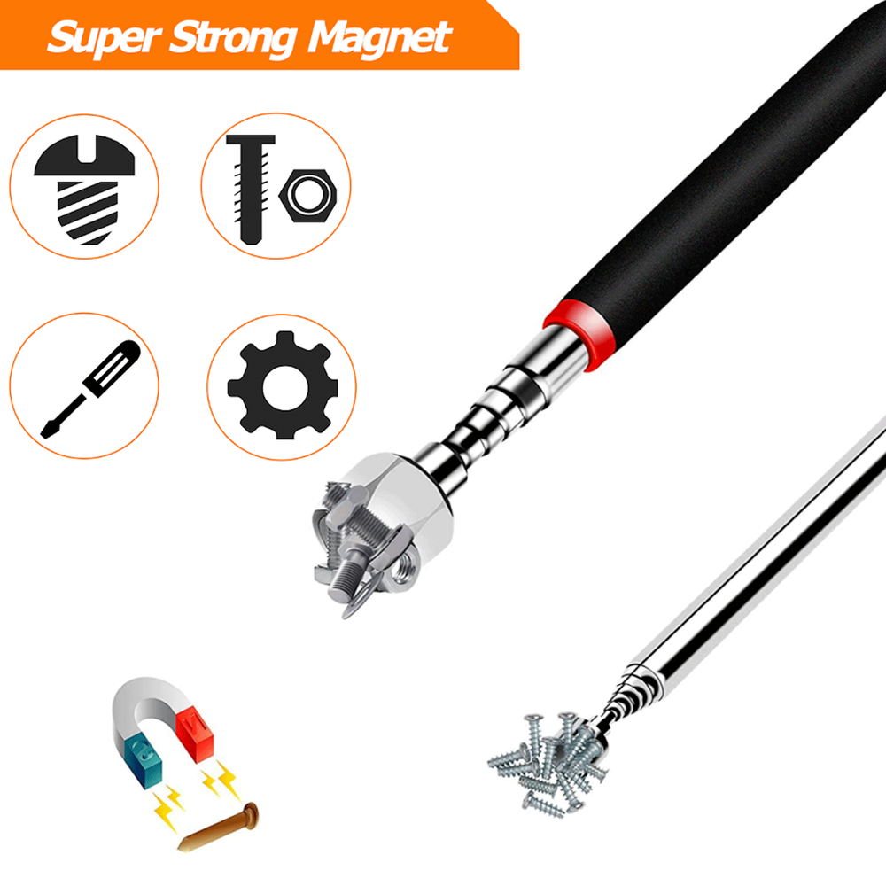 3pcs Magnet Pickup Tool Stick Telescoping Include 8 lb LED Light Grabber Extend