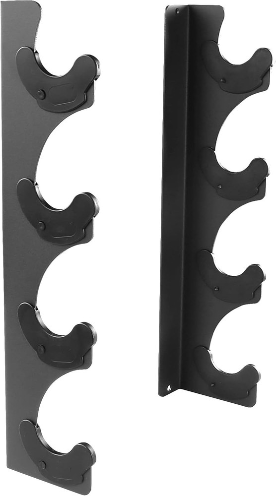 Wall-Mounted Barbell Rack for 4 Olympic Bars - Space-Saving Home Gym Solution