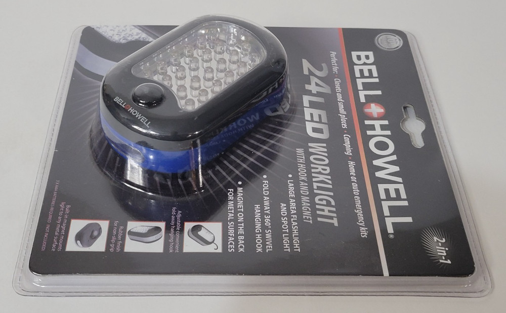 Bell Howell 24 LED Worklight Hook Magnet Flashlight & Spot Light NEW SEALED
