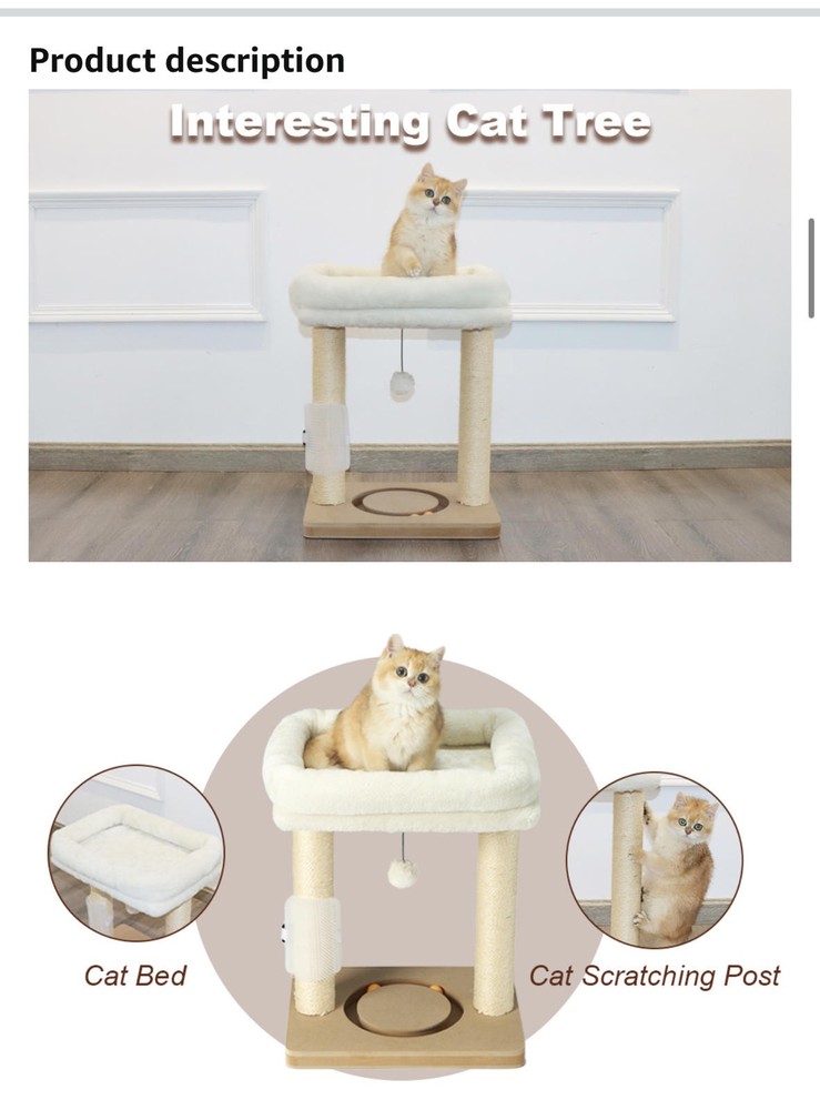 New cat scratching post bed