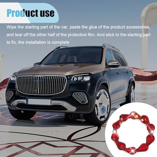 Bling Car Engine Start Stop Button Decoration Ring, Crystal Push to Start Red