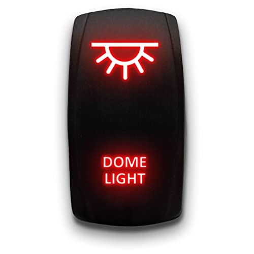 Dome Light - - Laser Etched Toggle Switch 20A 12V - Vertical DOME LIGHT Red