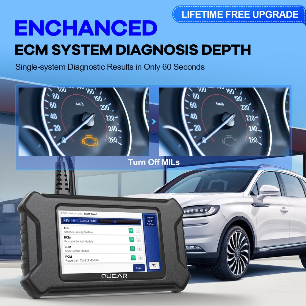 MUCAR CS90 OBD2 Code Reader Engine Diagnostic Scanner Reset Tool ABS SRS Oil