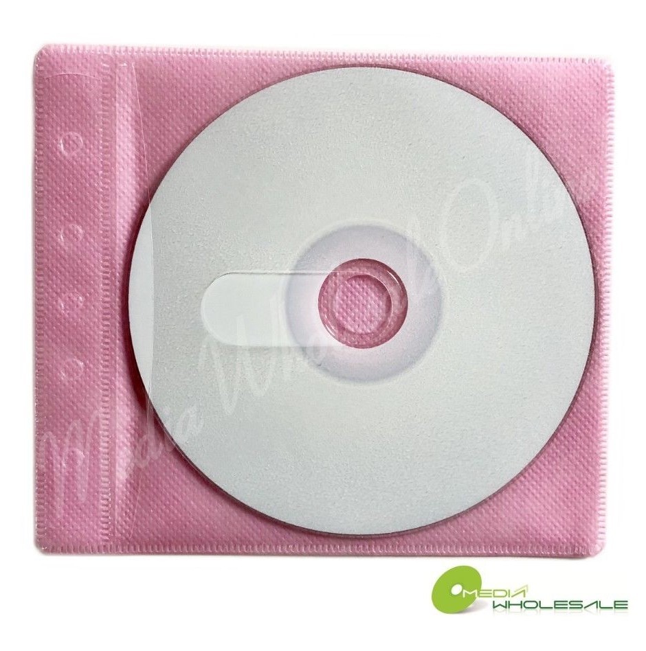 100 Non Woven CD DVD Multi Color Double Sided Plastic Sleeve - HOLD 200 discs