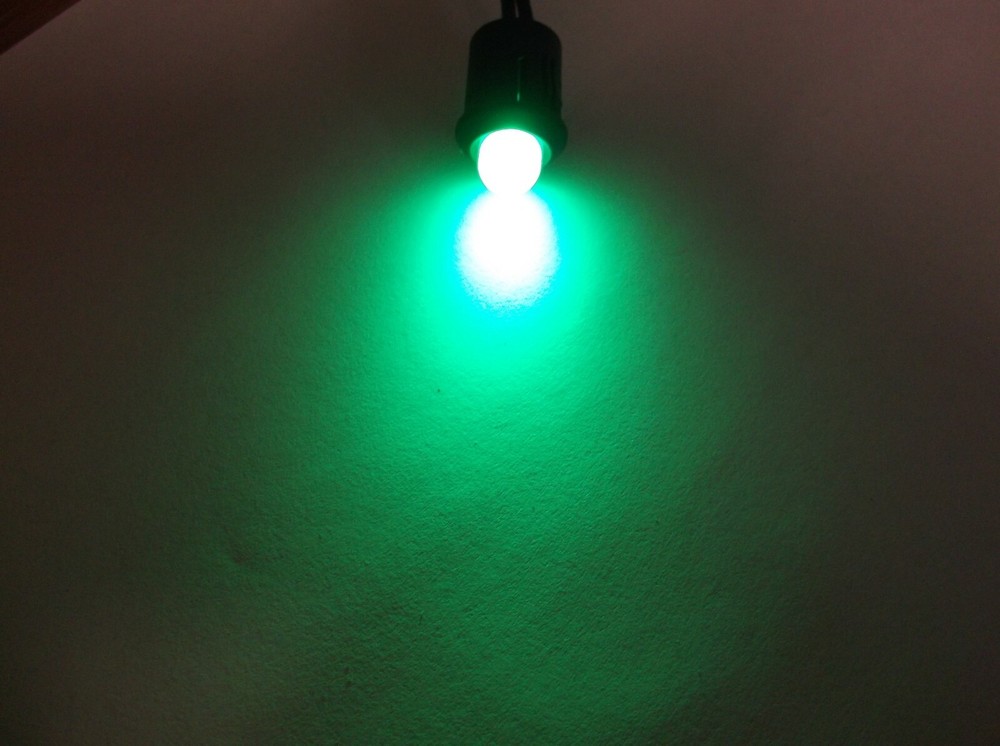 2 Bright BBT 12 volt DC Green LED 1/2" Snap-In Indicator Lights